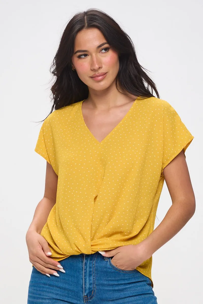 Leah Short Sleeve Woven Top