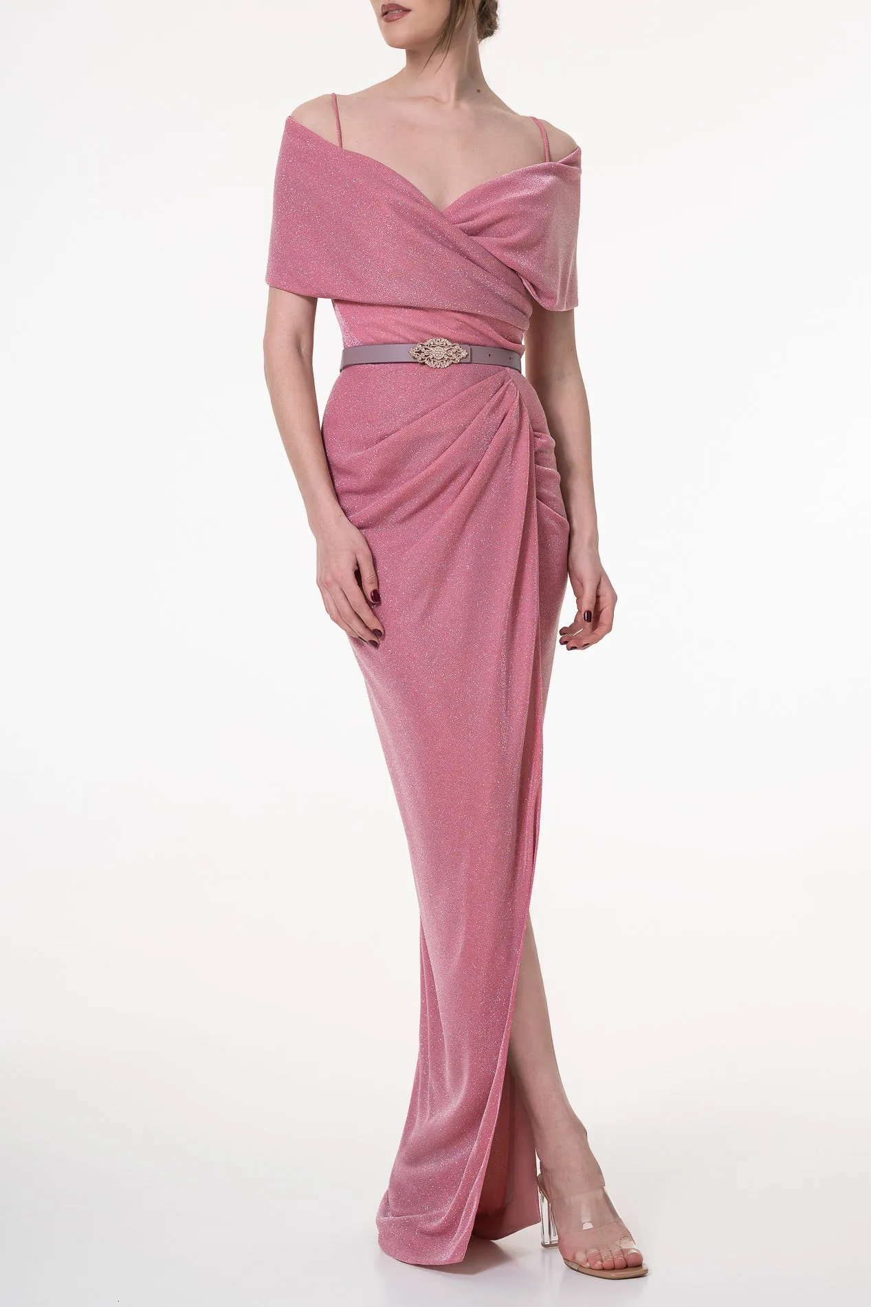 Levana Coral Jersey Long Dress