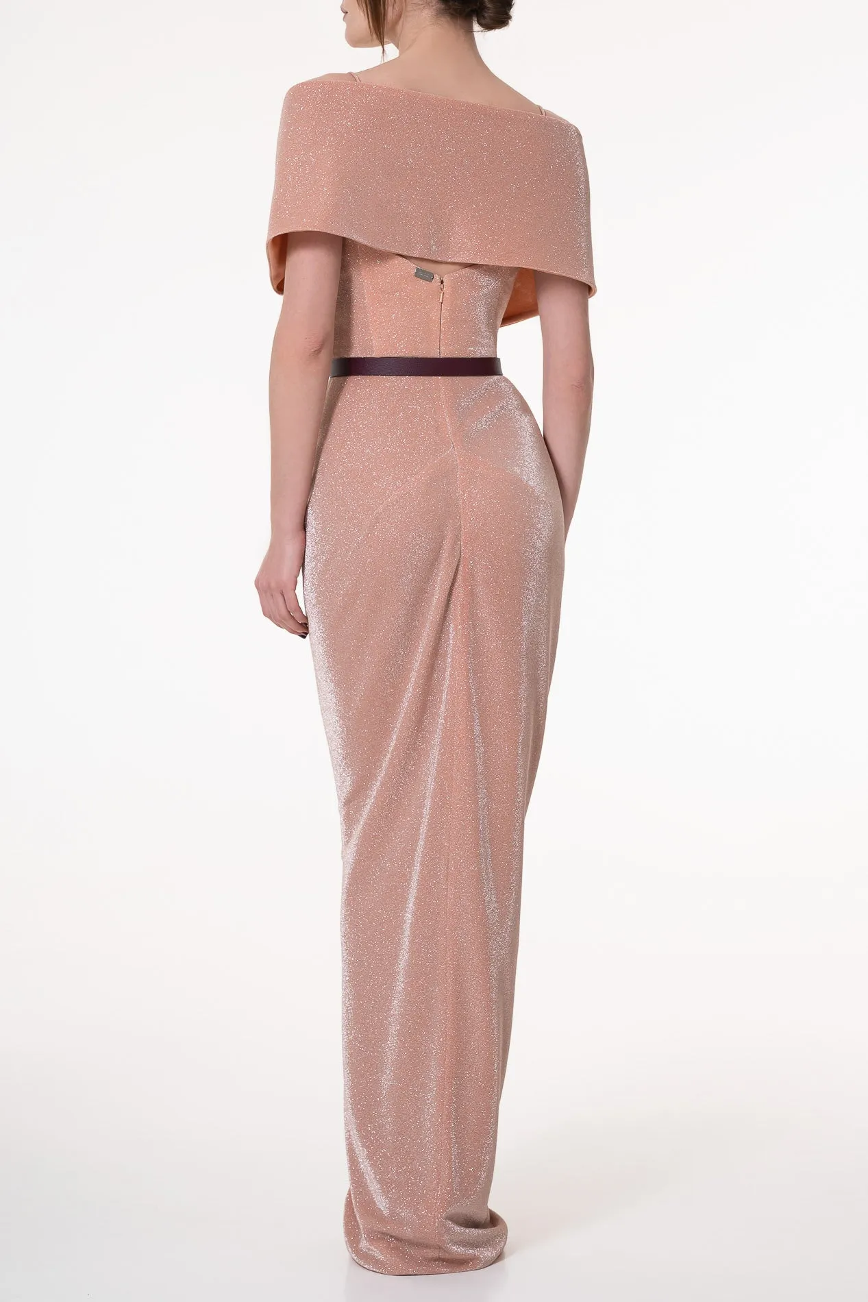 Levana Nude Rose Jersey Long Dress