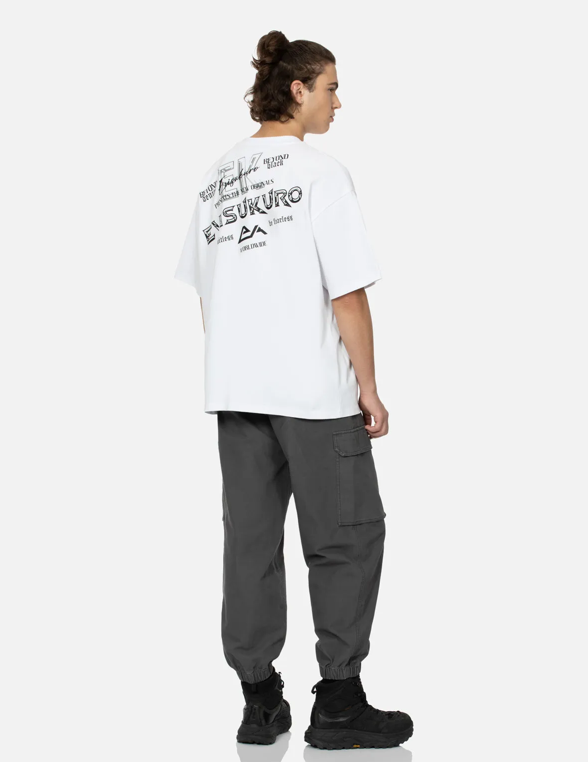 Logo and Slogan Prints Loose Fit T-shirt