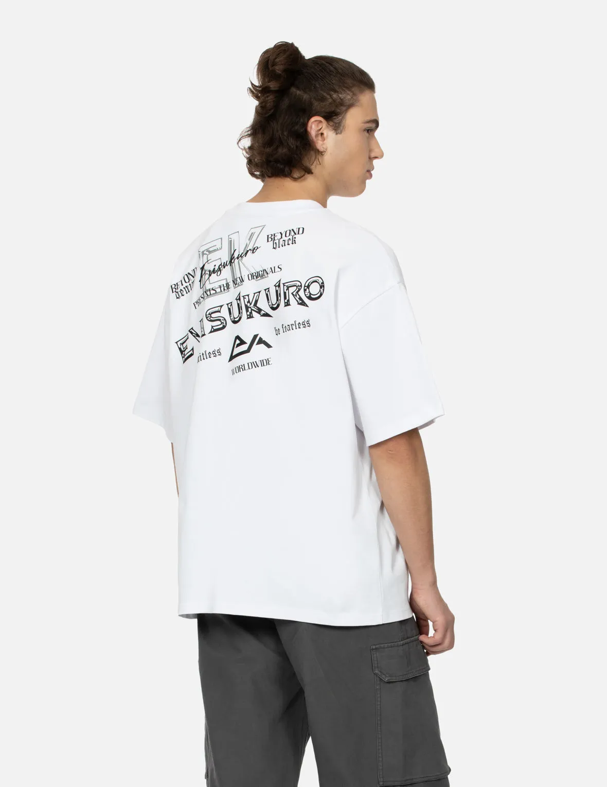 Logo and Slogan Prints Loose Fit T-shirt