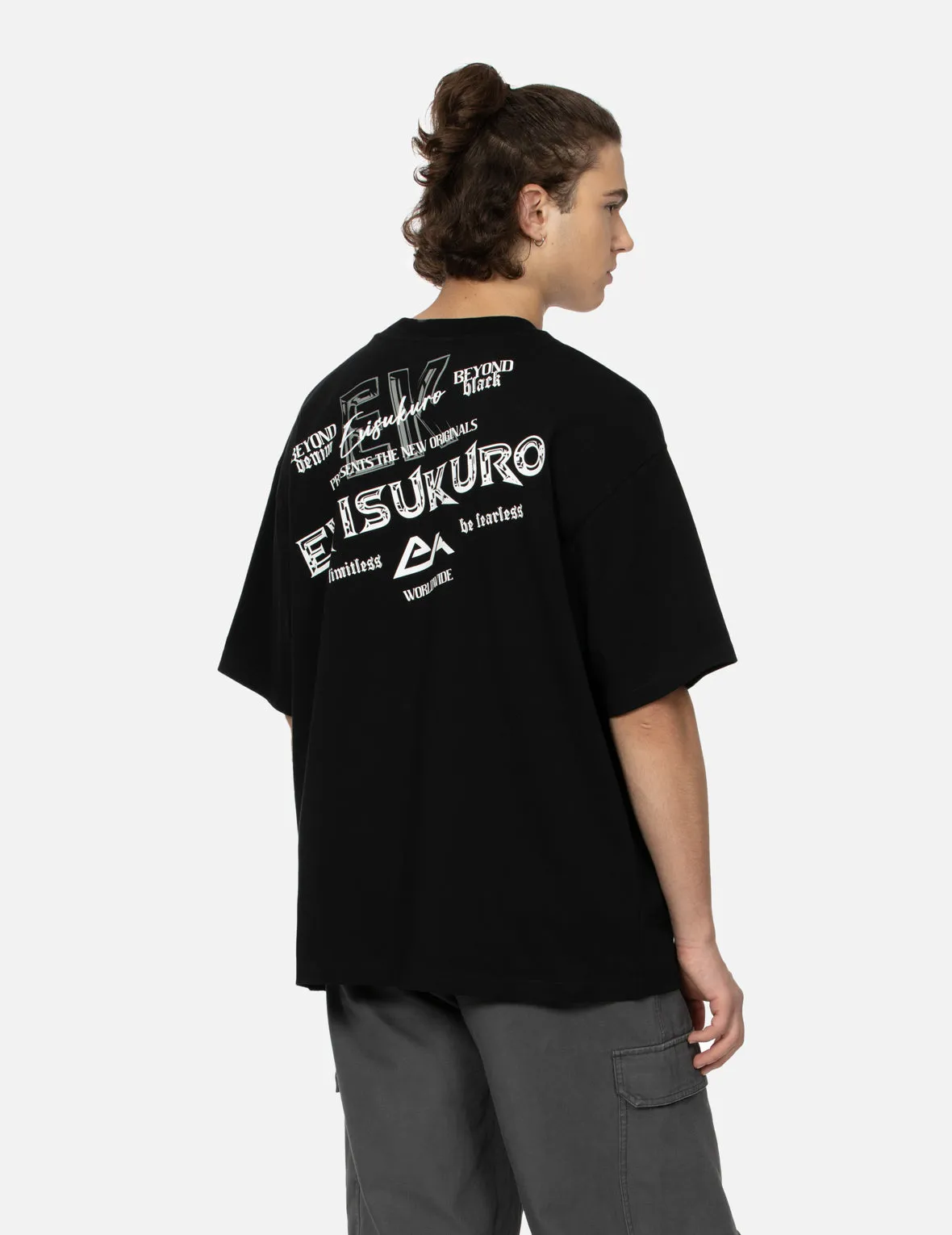 Logo and Slogan Prints Loose Fit T-shirt