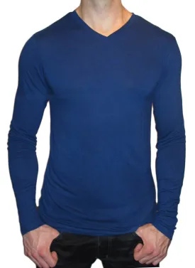 Men's Long Sleeve Standard V-Neck. 100% Bamboo.