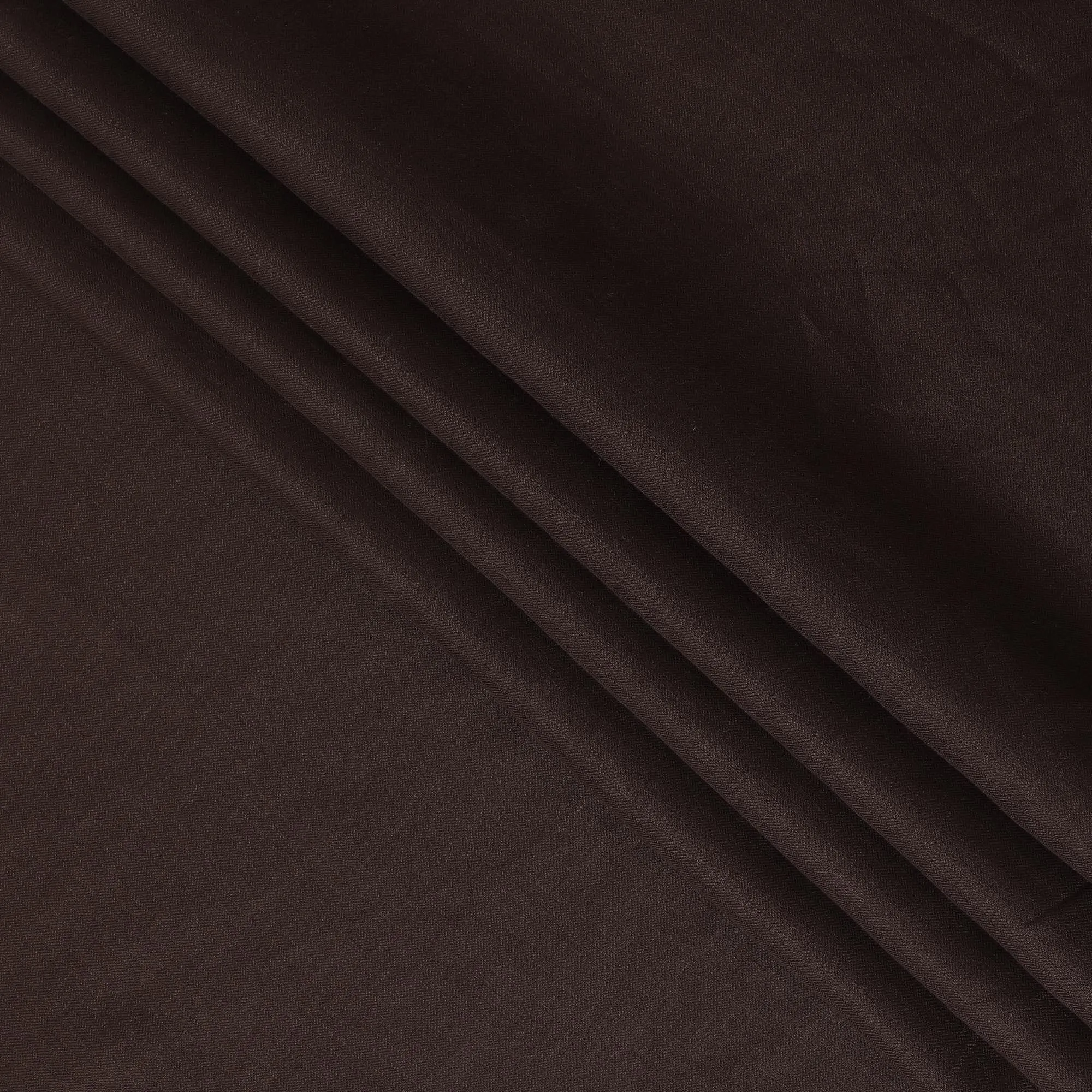 Mocha brown Premium pure linen fabric in herringbone design-D15888