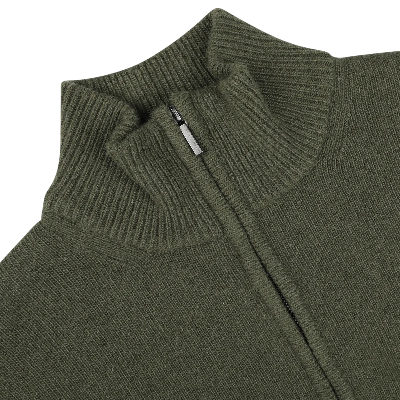 Moss Green Wool Cashmere Quarter Zip