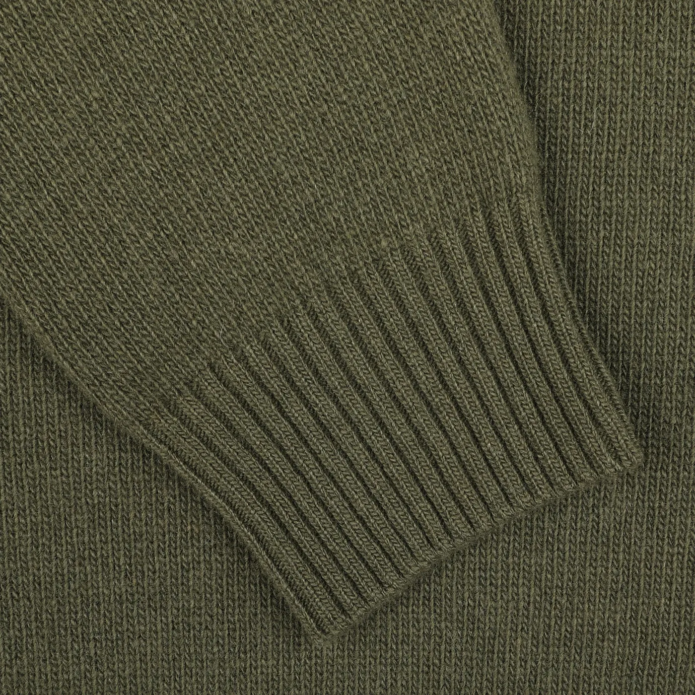 Moss Green Wool Cashmere Quarter Zip