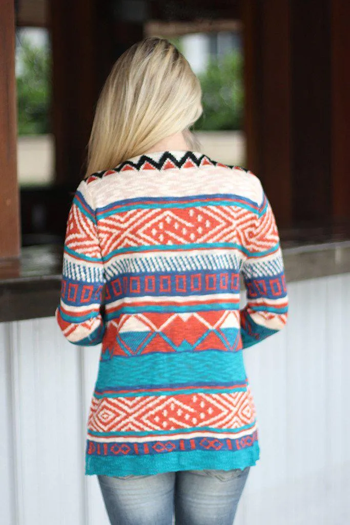 Multi Color Tribal Cardigan