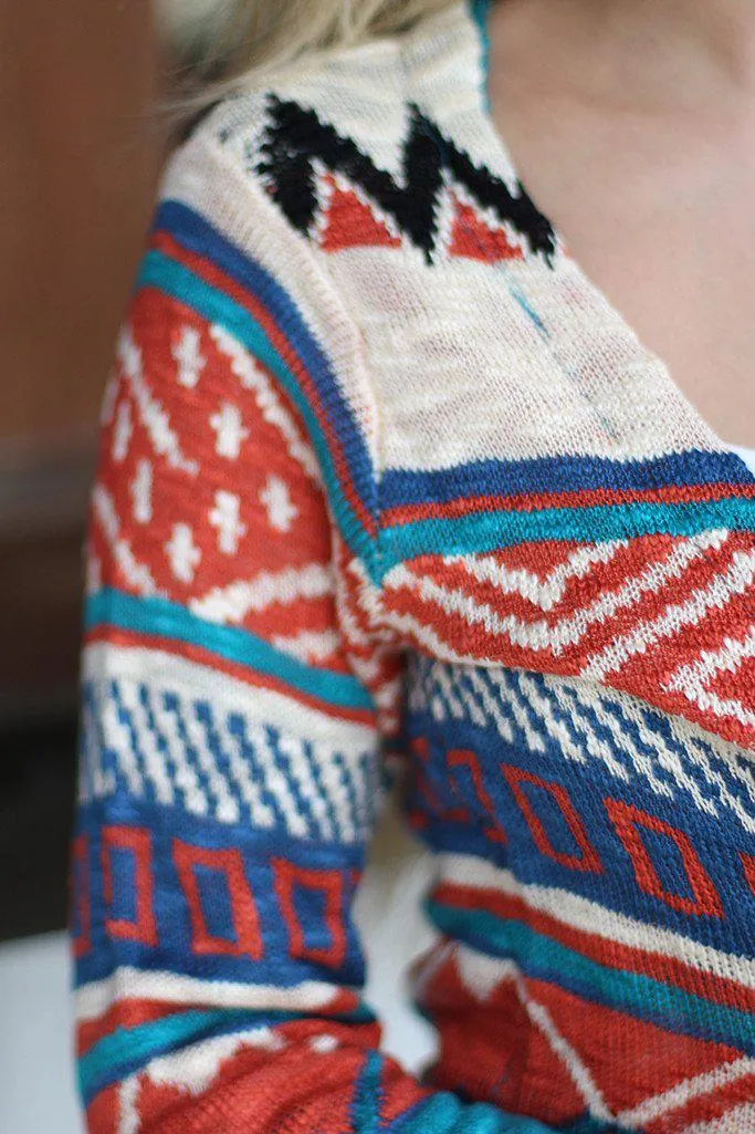 Multi Color Tribal Cardigan