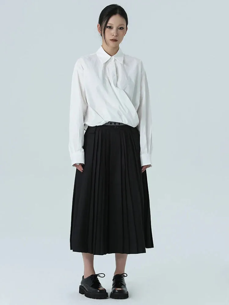 Nandeen Pleated A-line Skirt