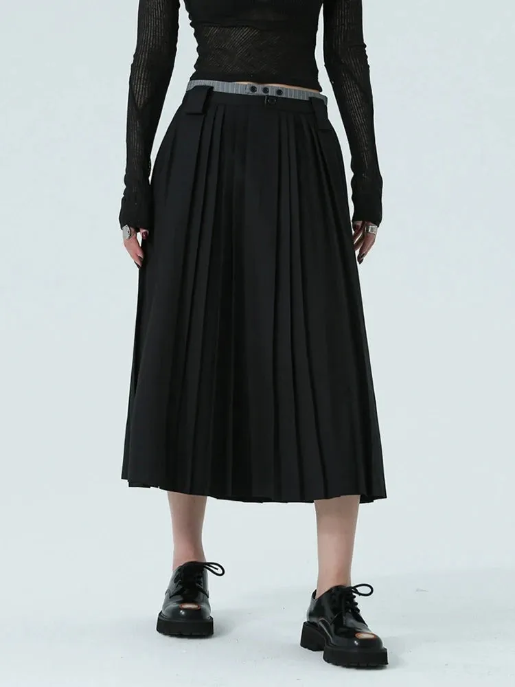 Nandeen Pleated A-line Skirt