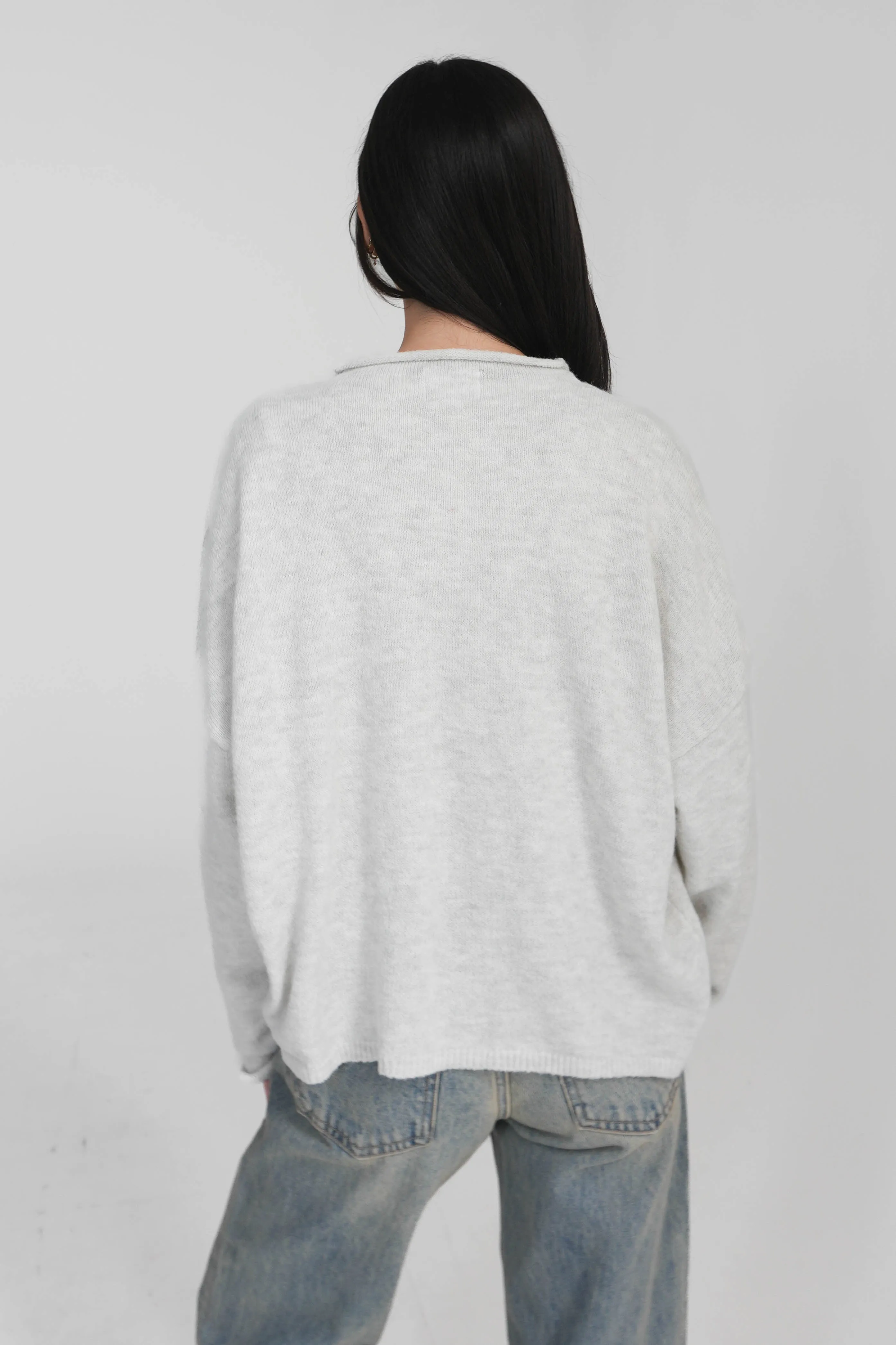 Phoebe Cardigan in Light Grey