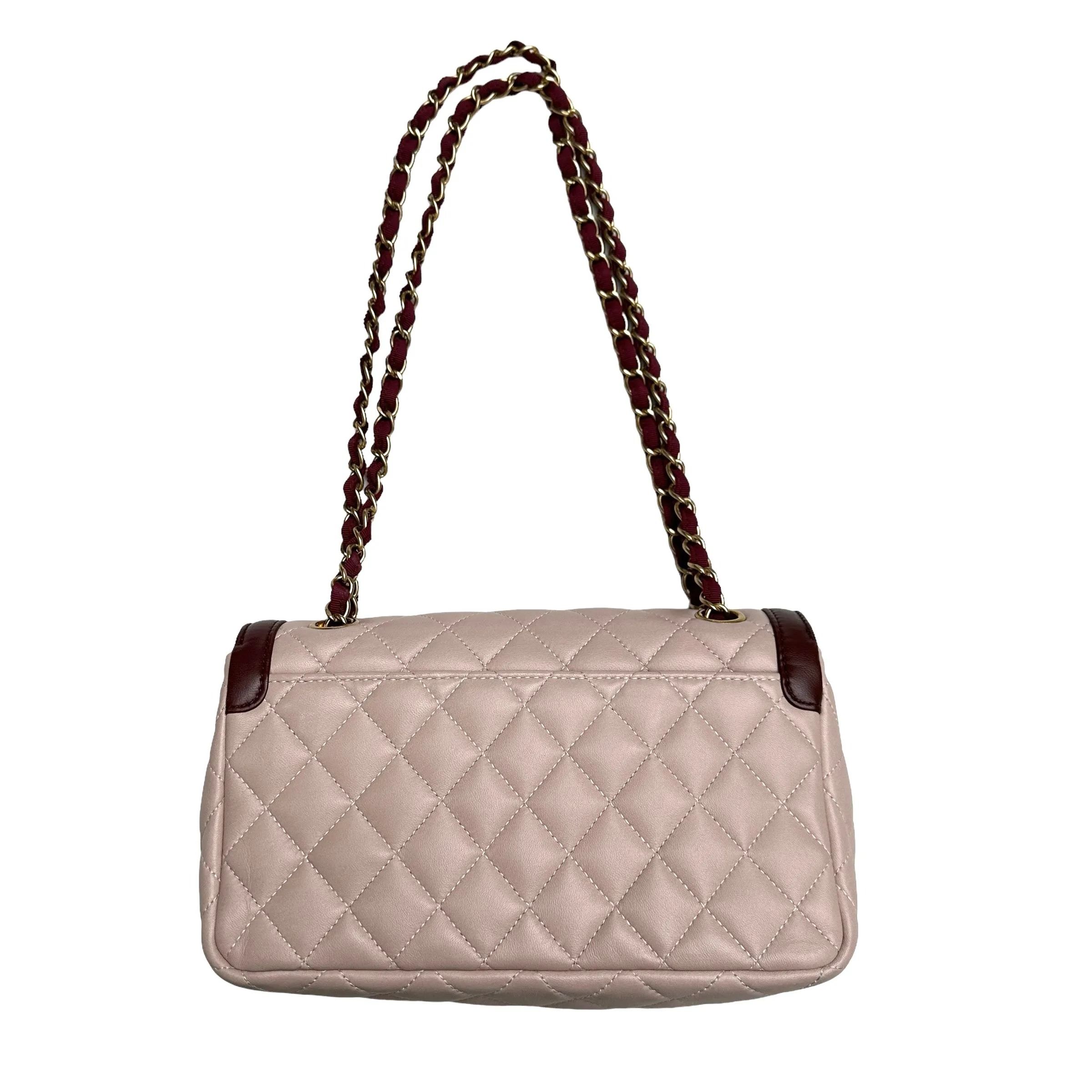 Pink and Burgundy Mademoiselle Flap Bag