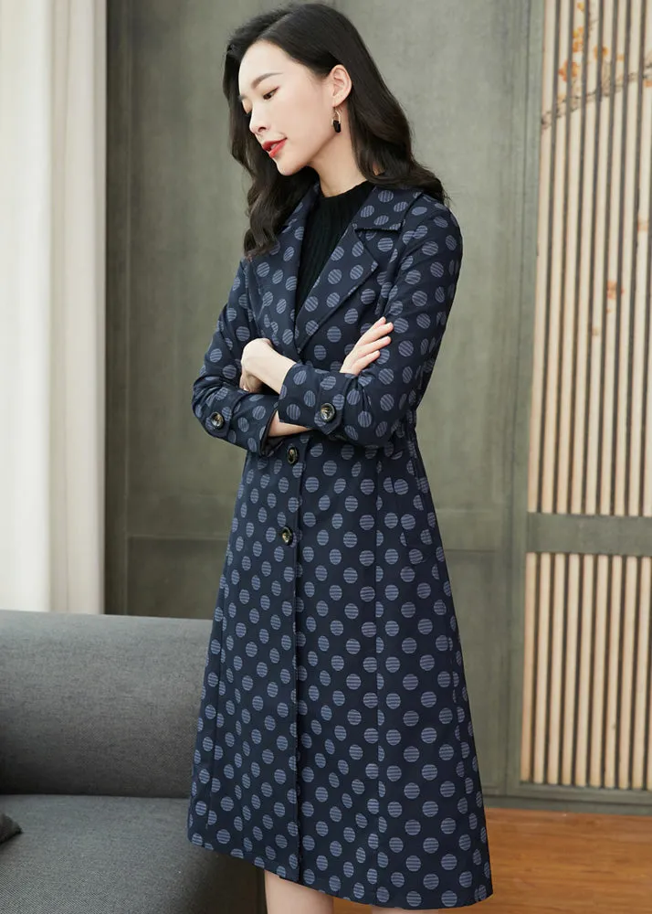 Polka Dot Custom Single Breated Trench Coat