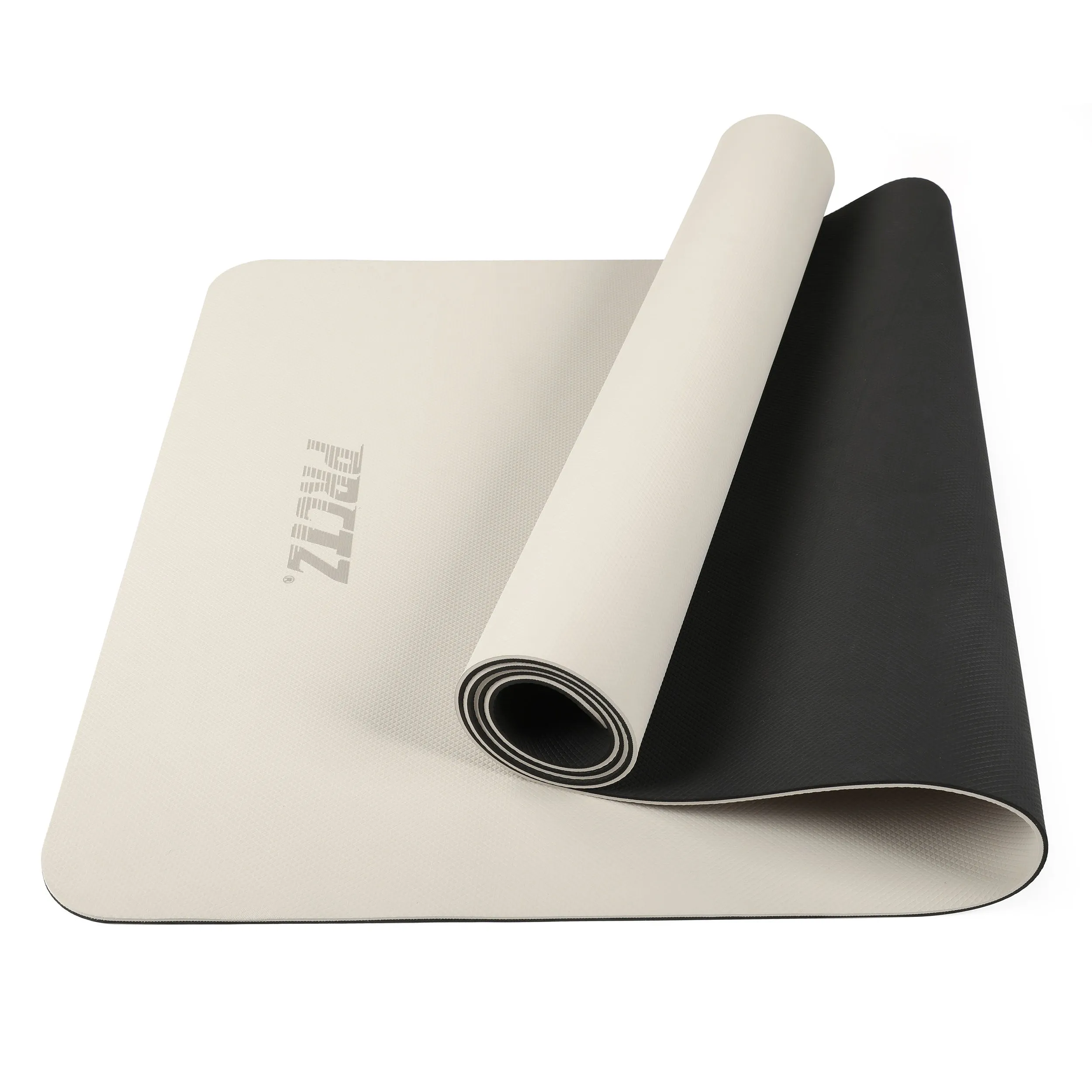 PRCTZ 5mm TPE Yoga Mat, Anti-Slip Fitness Workout Mat, off White