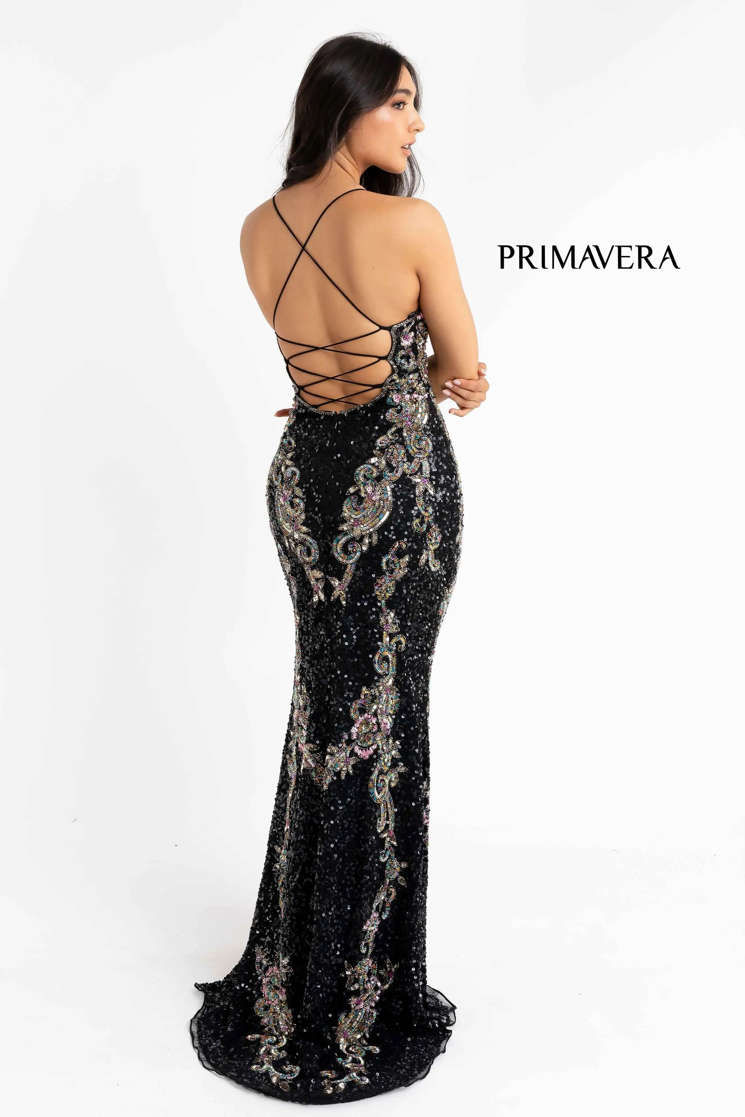 Primavera Couture 3211 Size 10 Jade Sequin Prom Dress Pageant Gown Evening Formal Wear Side Slit