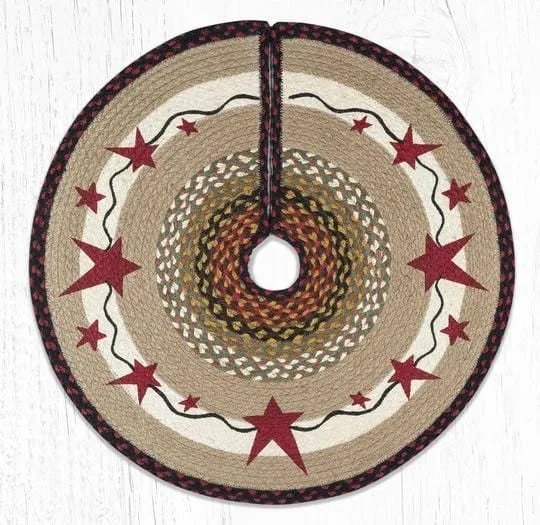 Primitive Burgundy Stars 30" Tree Skirt