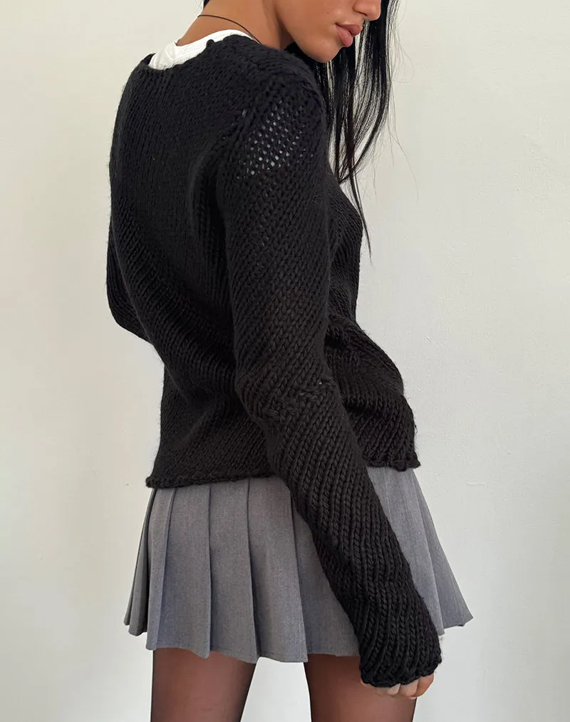 Ranvir Knitted Jumper in Black