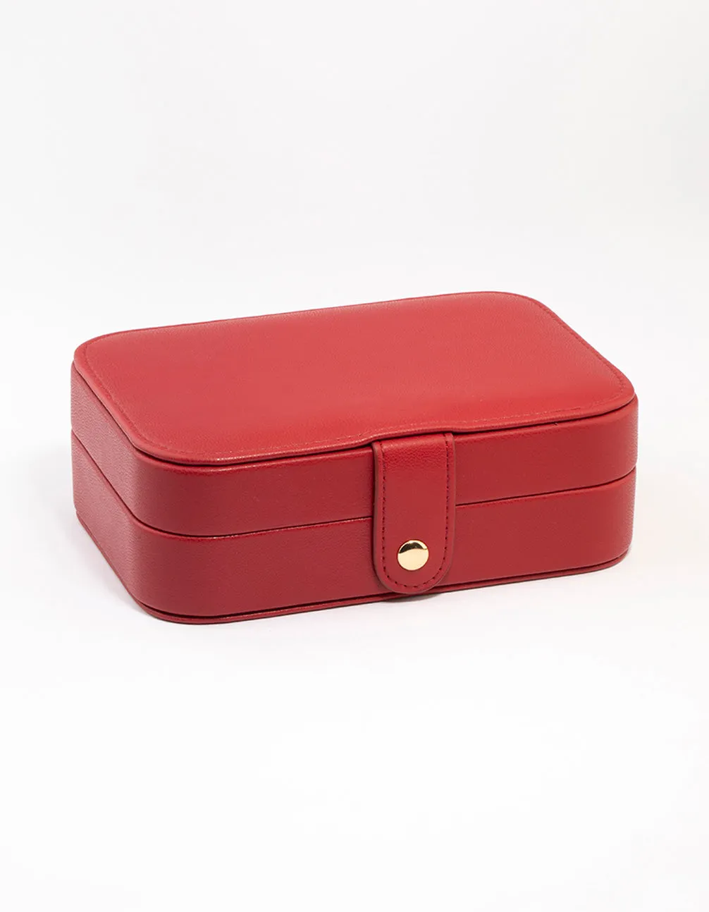 Red Faux Leather  Rectangular Jewellery Case