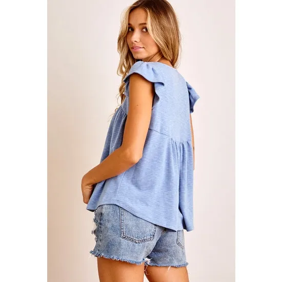 Ruffle Short Sleeve Top