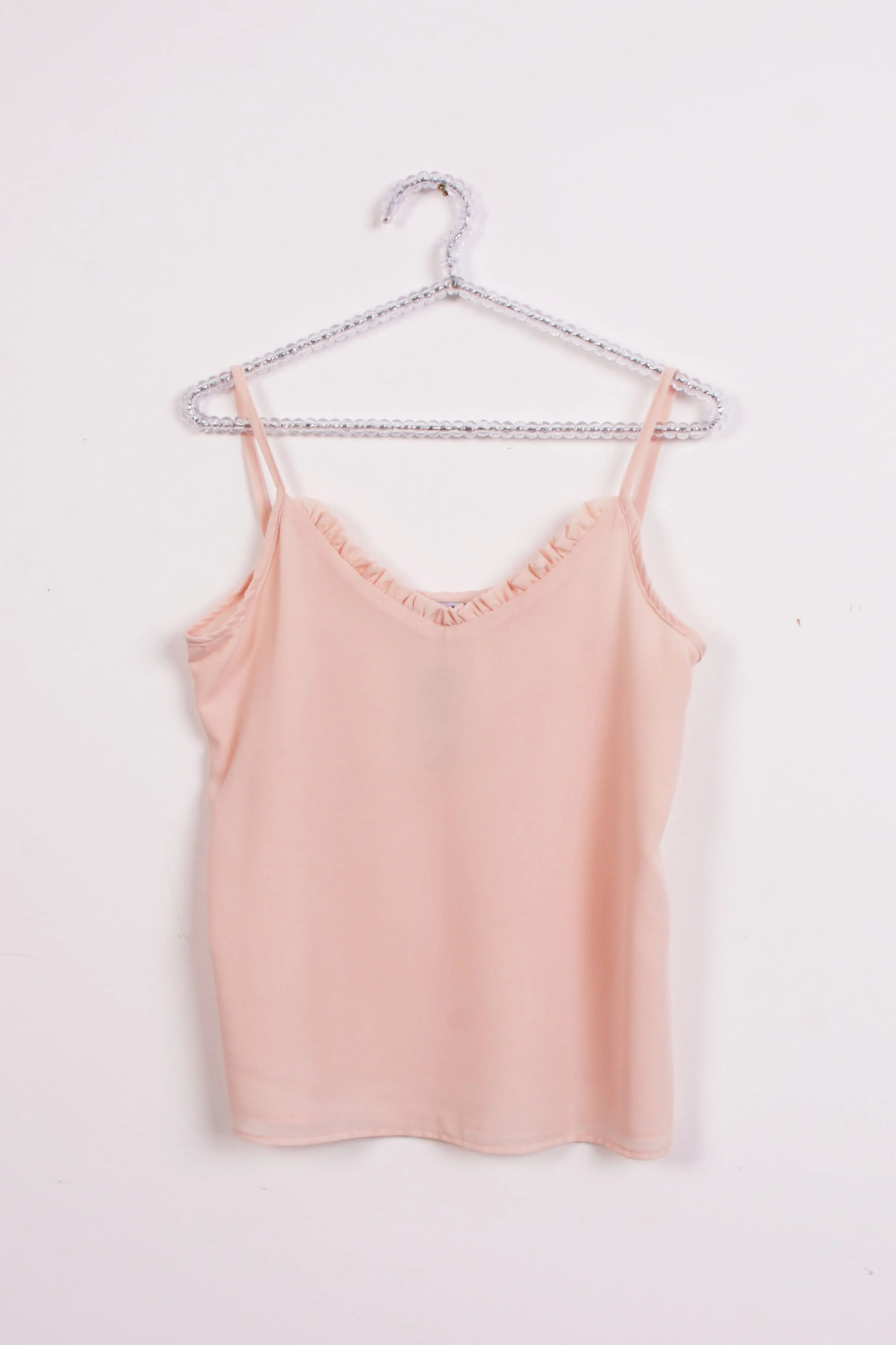 Ruffle V Neck Strappy Floaty Cami Vest Top