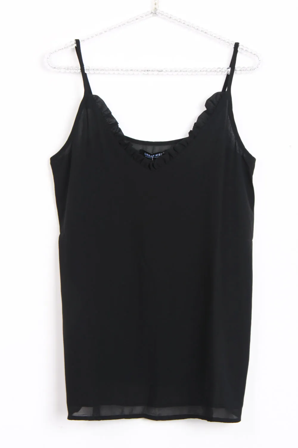 Ruffle V Neck Strappy Floaty Cami Vest Top