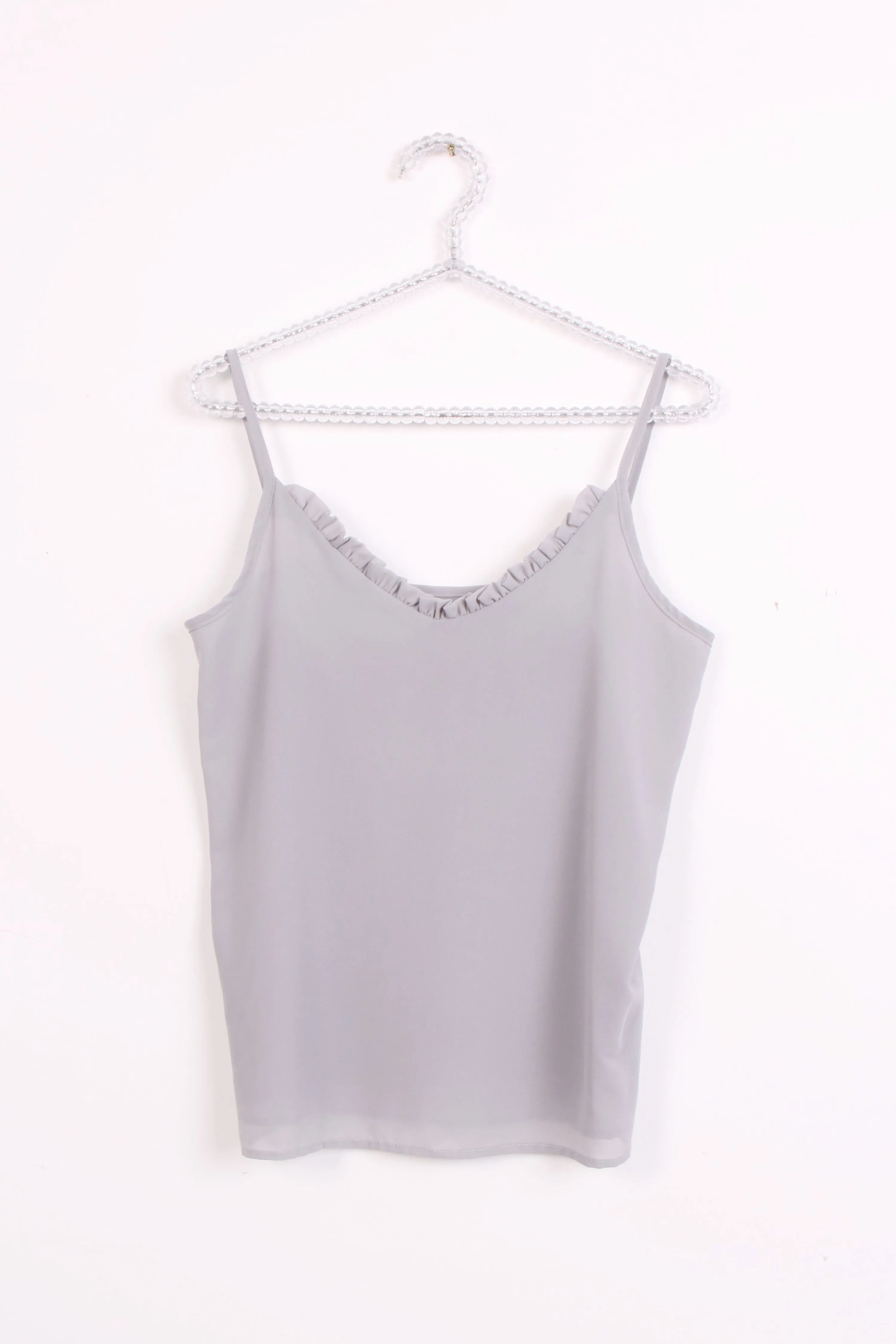 Ruffle V Neck Strappy Floaty Cami Vest Top