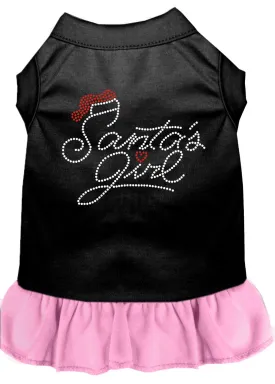 Santa's Girl Rhinestone Dog Dress Black With Light Pink Xxxl (20)