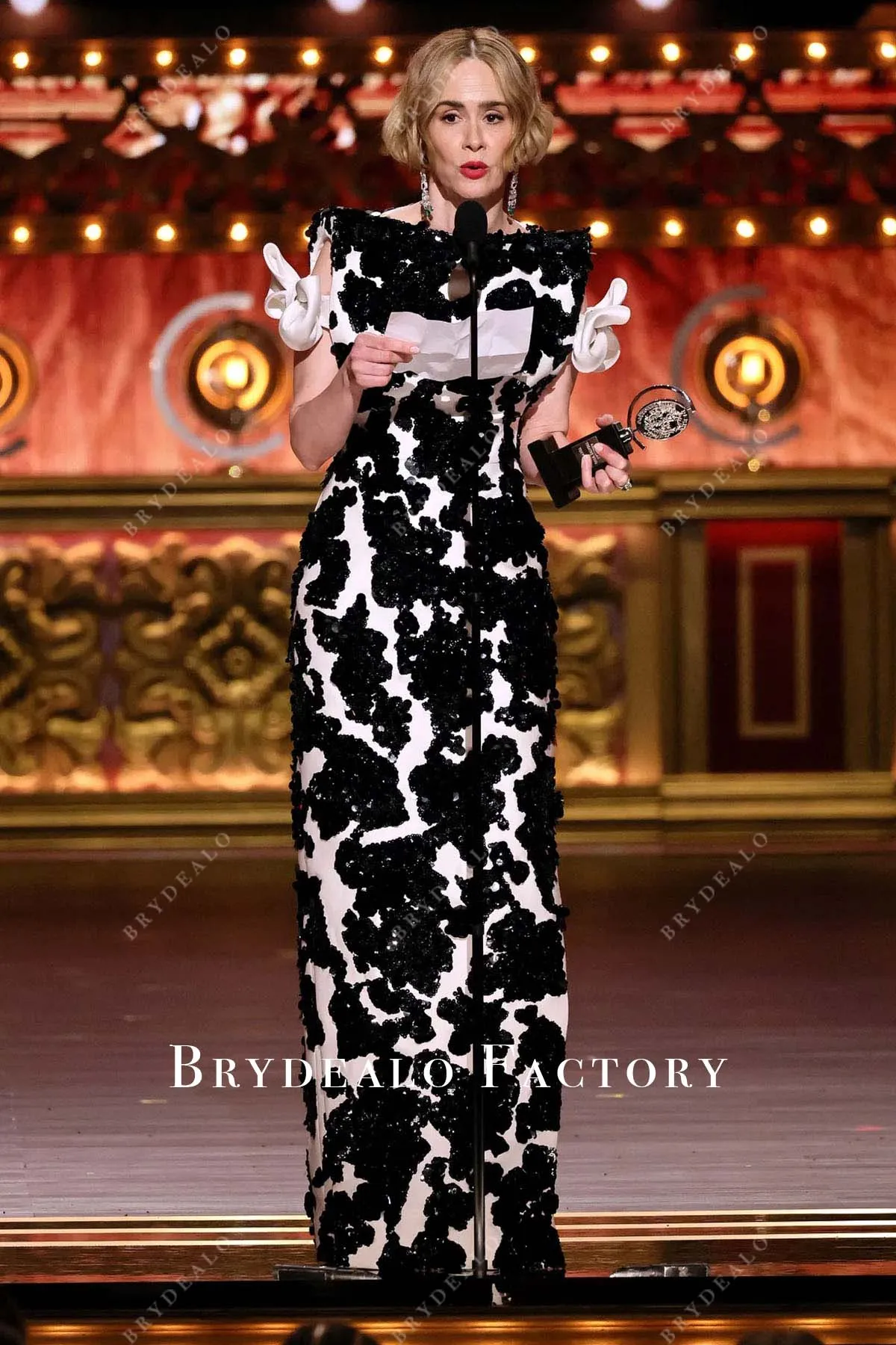 Sarah Paulson 2024 Tony Awards Two-Tone Dress