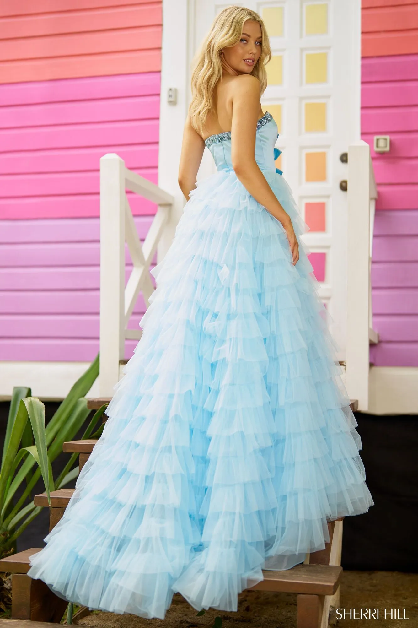 SHERRI HILL - 56012 - STRAPLESS A-LINE GOWN