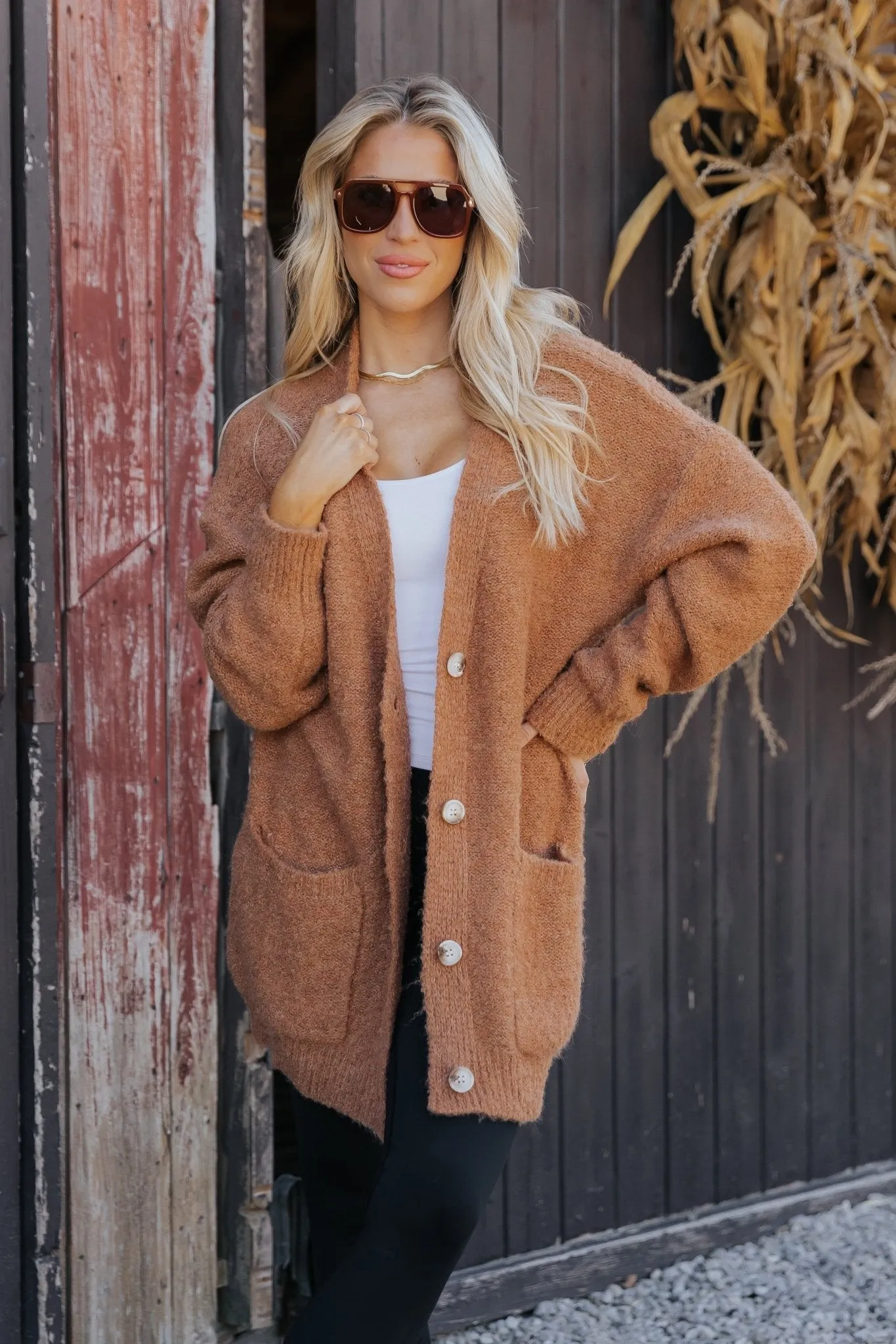 Sienna Fuzzy Button Down Cardigan