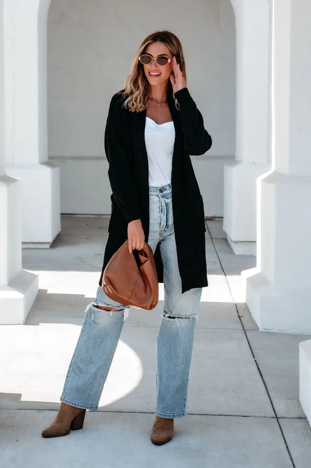 Solid Black Oversized Duster Cardigan - FINAL SALE