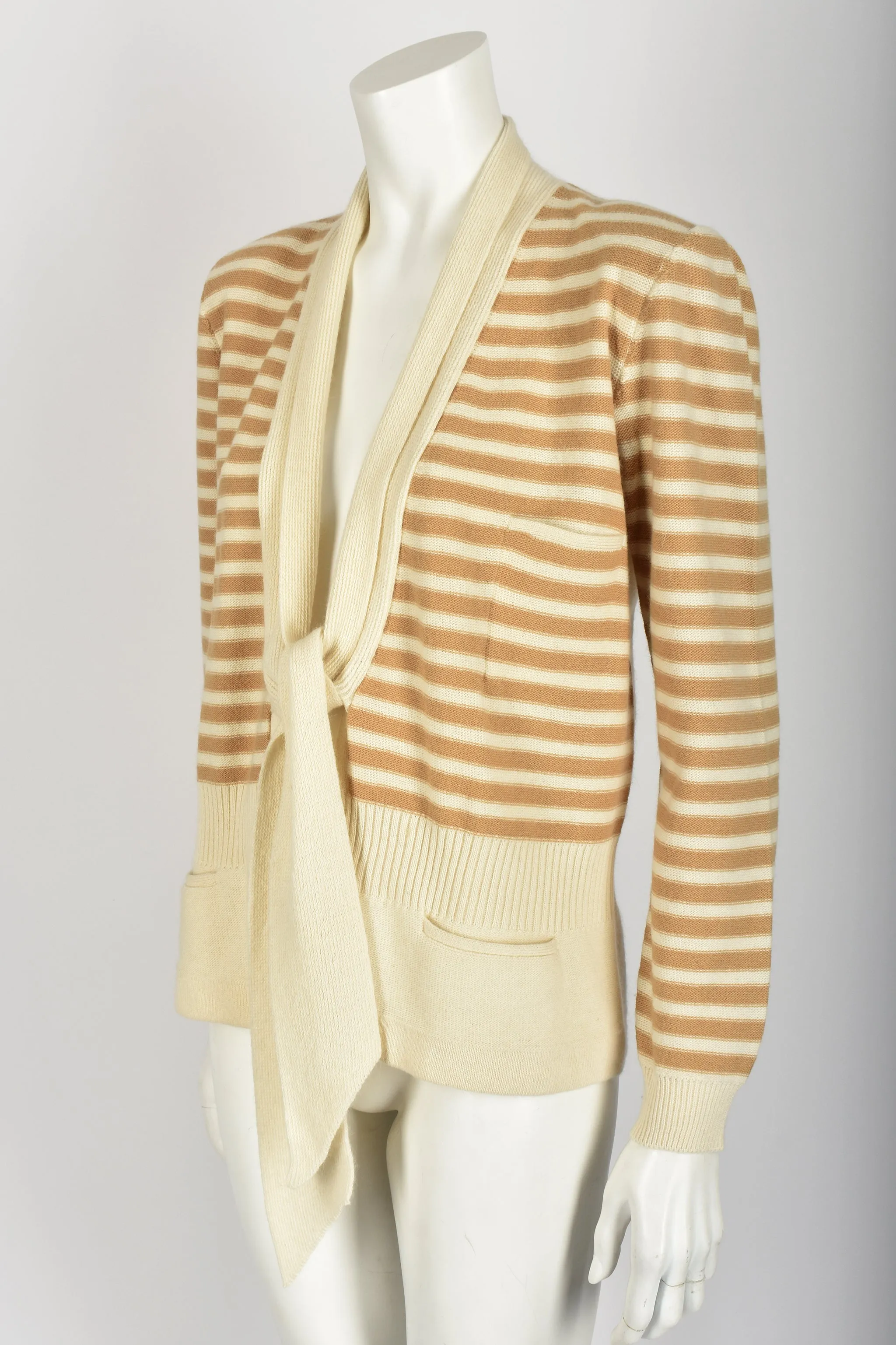 SONIA RYKIEL 70s NOS striped wool cardigan M