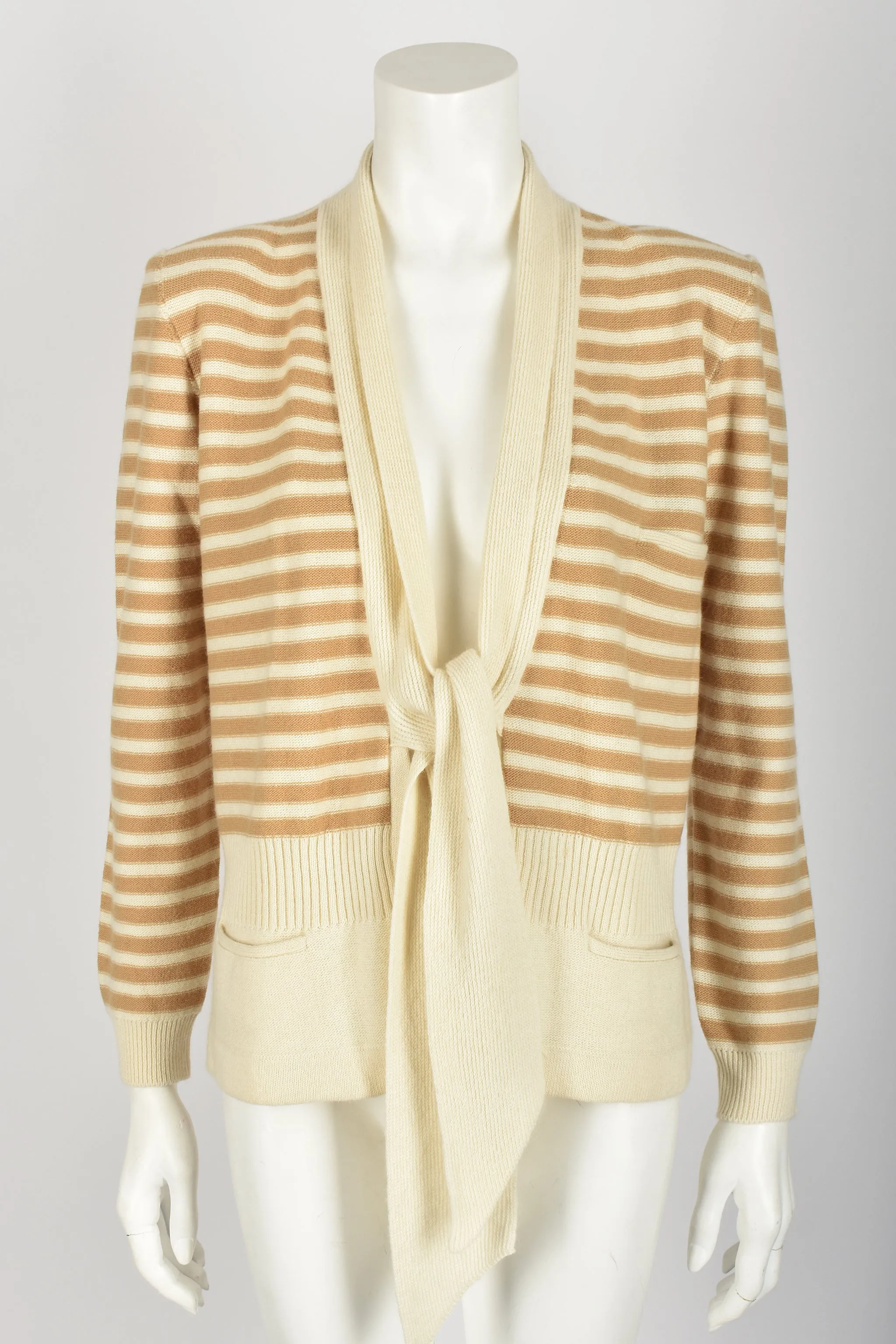 SONIA RYKIEL 70s NOS striped wool cardigan M