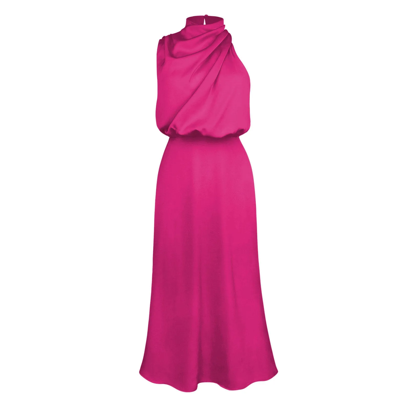 Sophisticated Satin Sleeveless Elegant Noble Light Evening Gown Dress