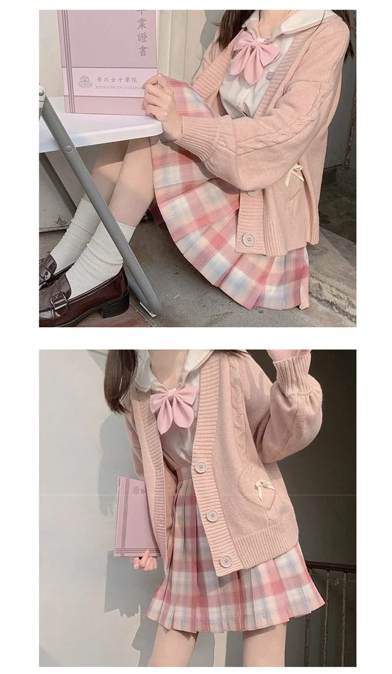 Spring Knit Cute Bow Cardigan Sweater