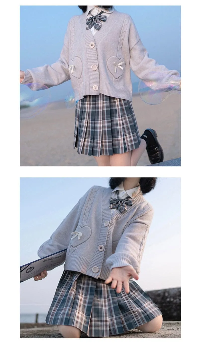 Spring Knit Cute Bow Cardigan Sweater