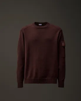 The Metropolis Series Extrafine Merino Wool Crew Neck Knit -Rum Raisin