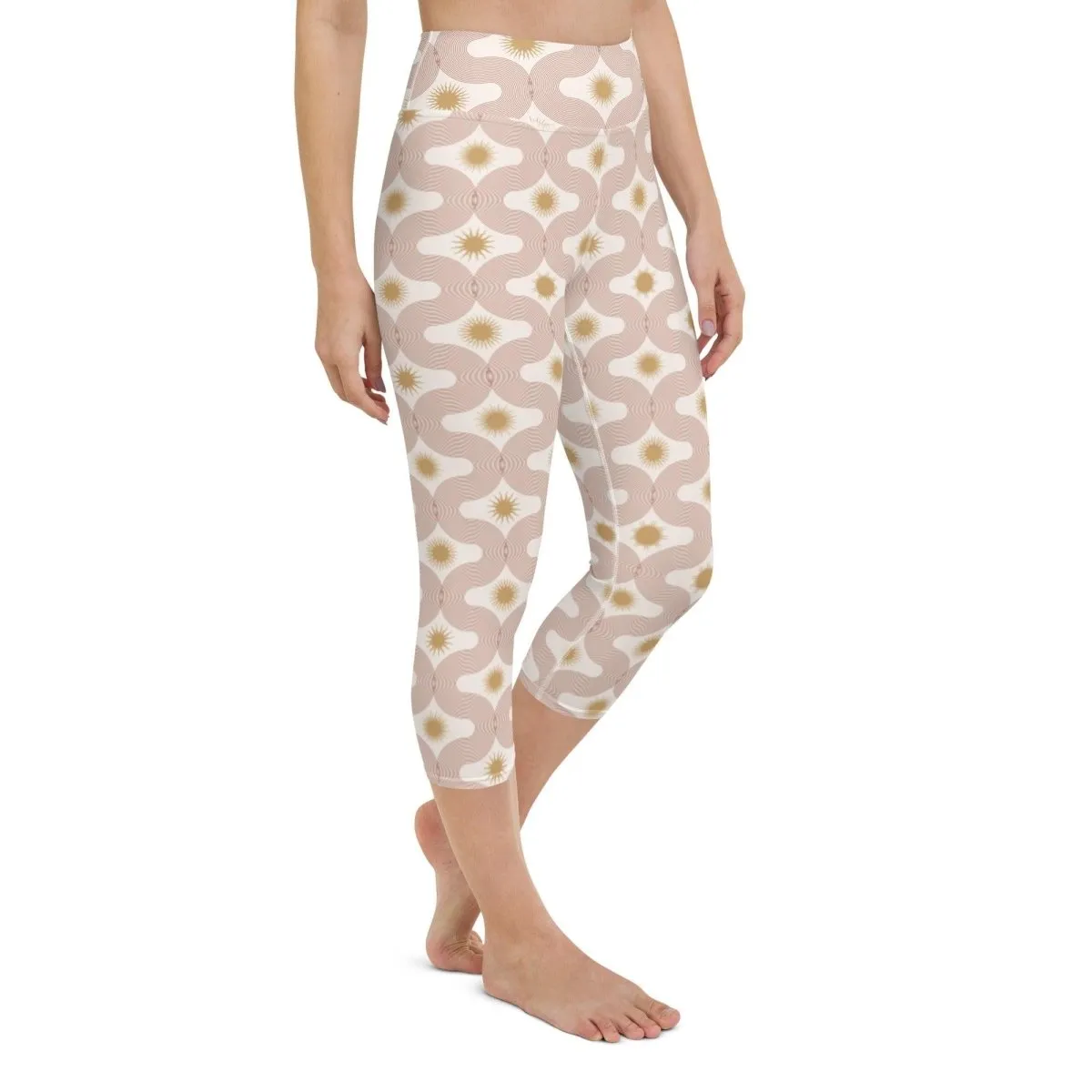 White Celestial Wonder Women's Capri Yoga Pants