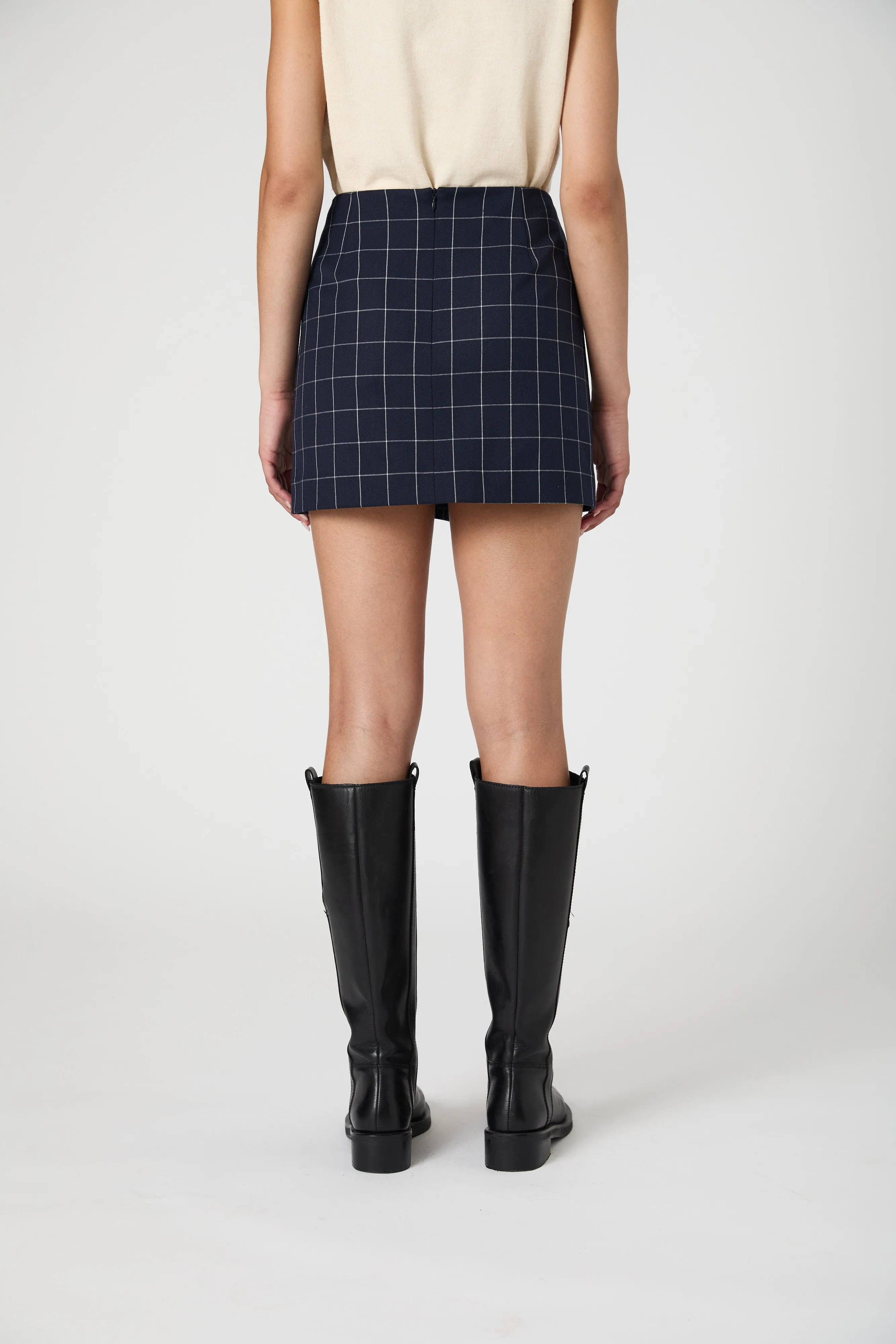 Window Pane Check Mini Skirt