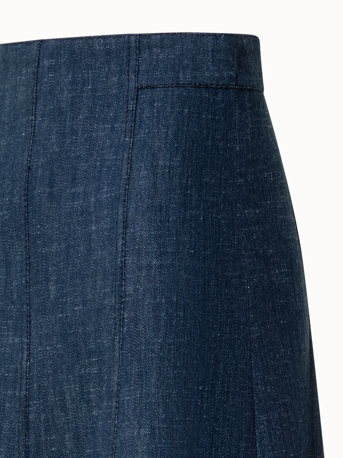 Winter Denim Midi Skirt in A-Line