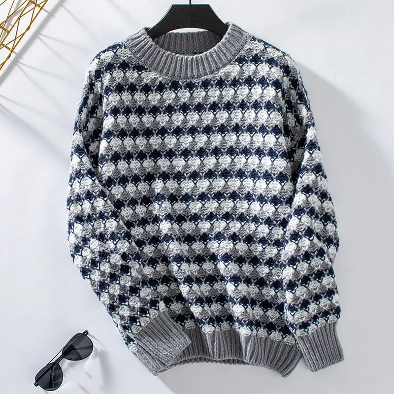 Women's Knitwear Round Neck Loose Pullover Stripes