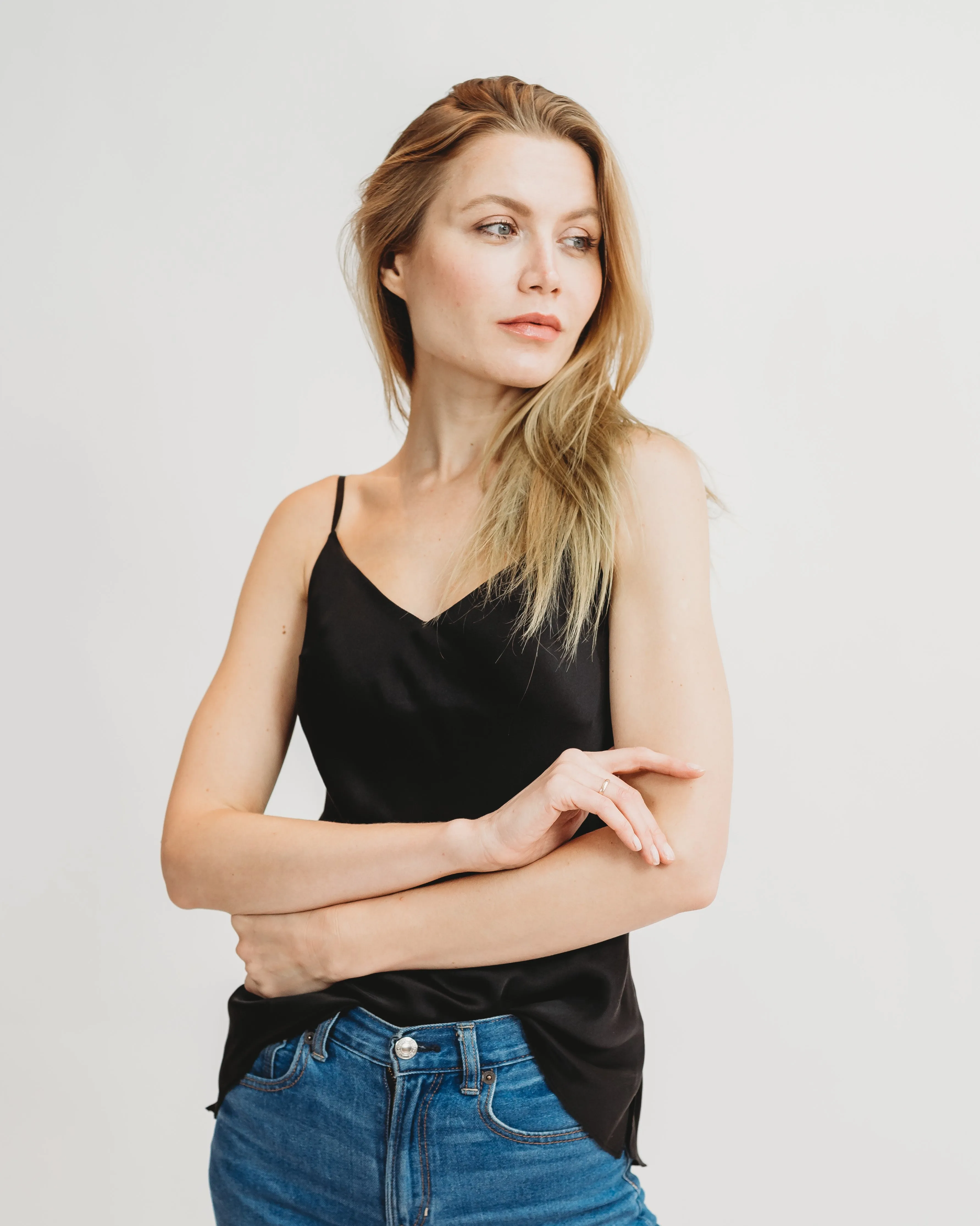 Worry-Free Silk Cami - Midnight Black