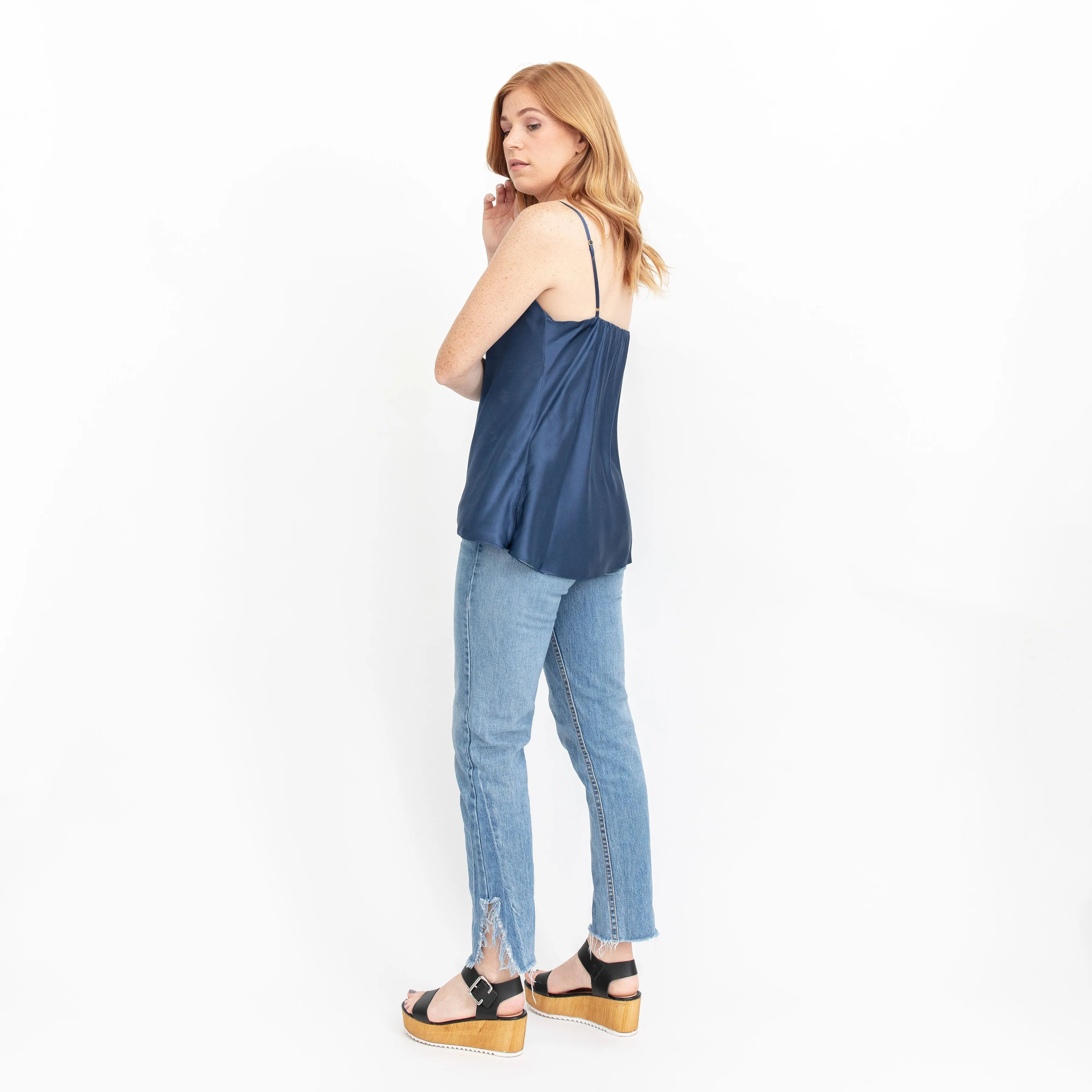 Worry-Free Silk Cami - Navy Blue