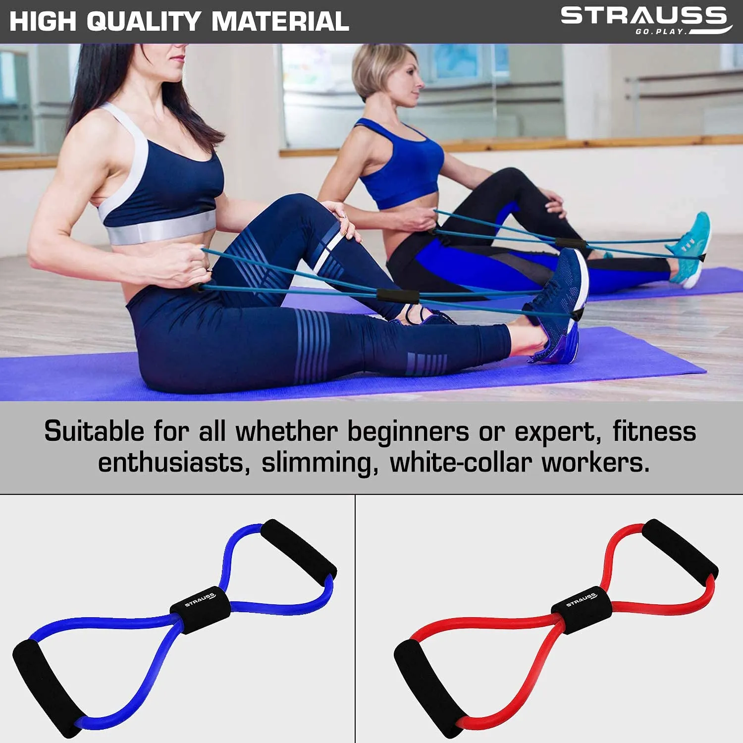 Yoga Chest Expander (Pack of 2) Ideal for Yoga, Gym, Home Workout| Shape Toning