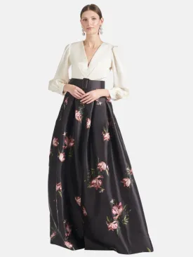 Zoe Gown - Ivory/Noir Blossom